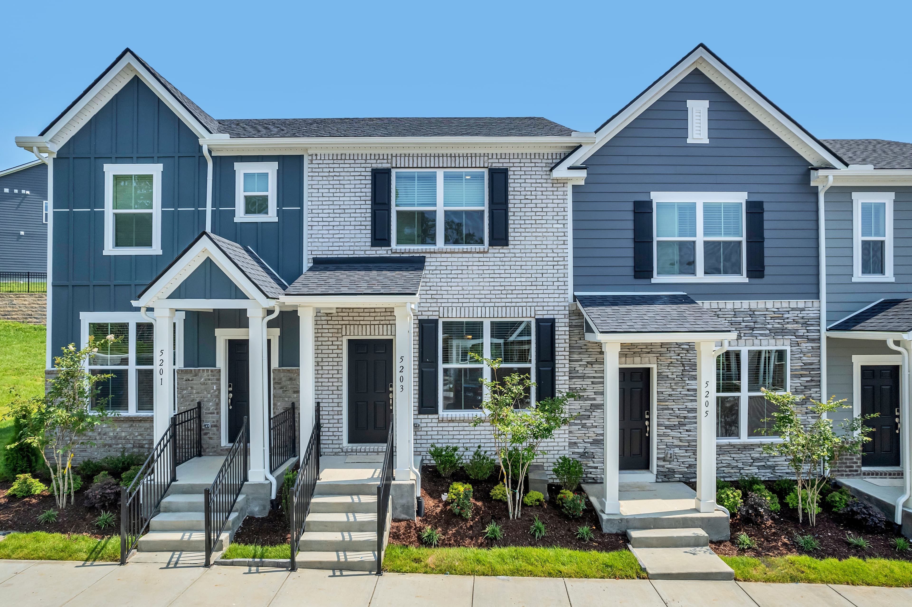 townhome exteriors with brick and hardieplank®