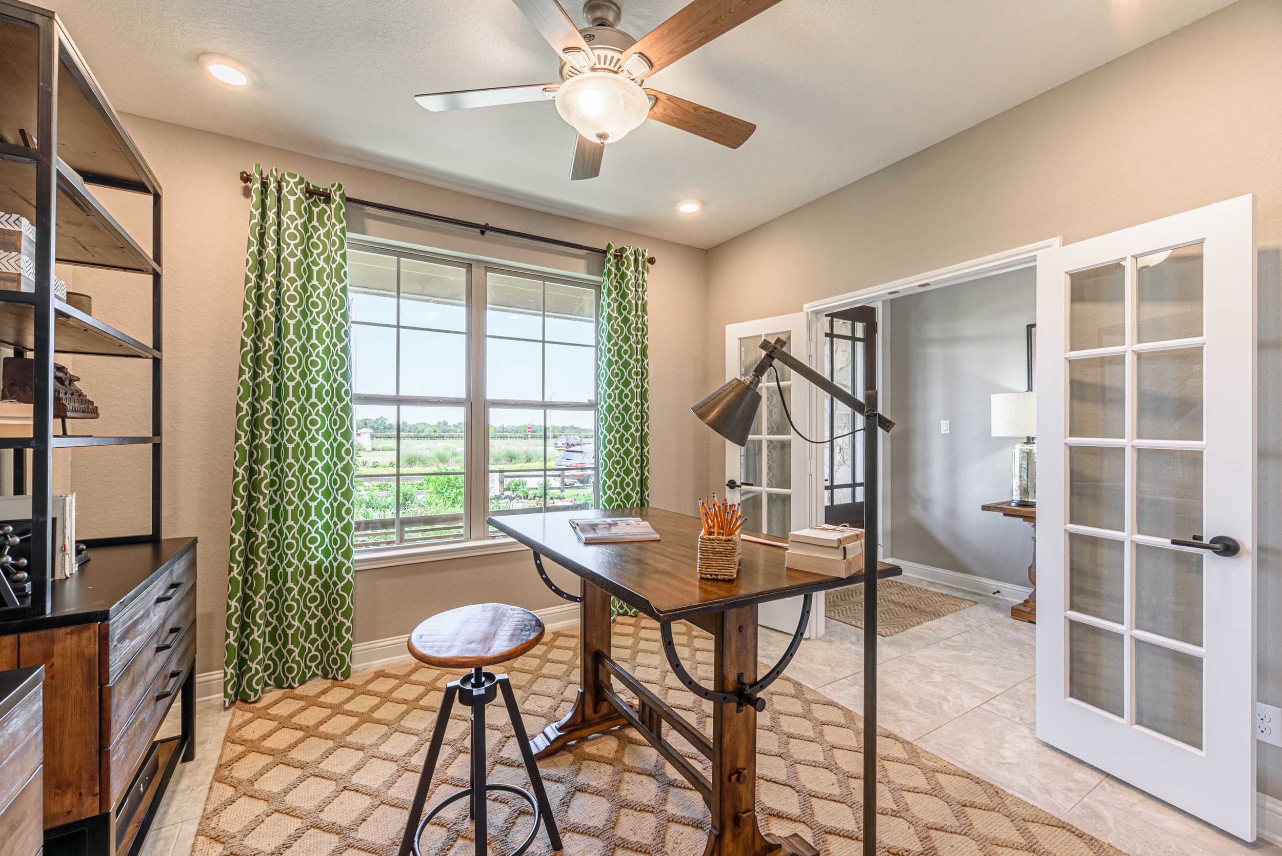 study with french doors 