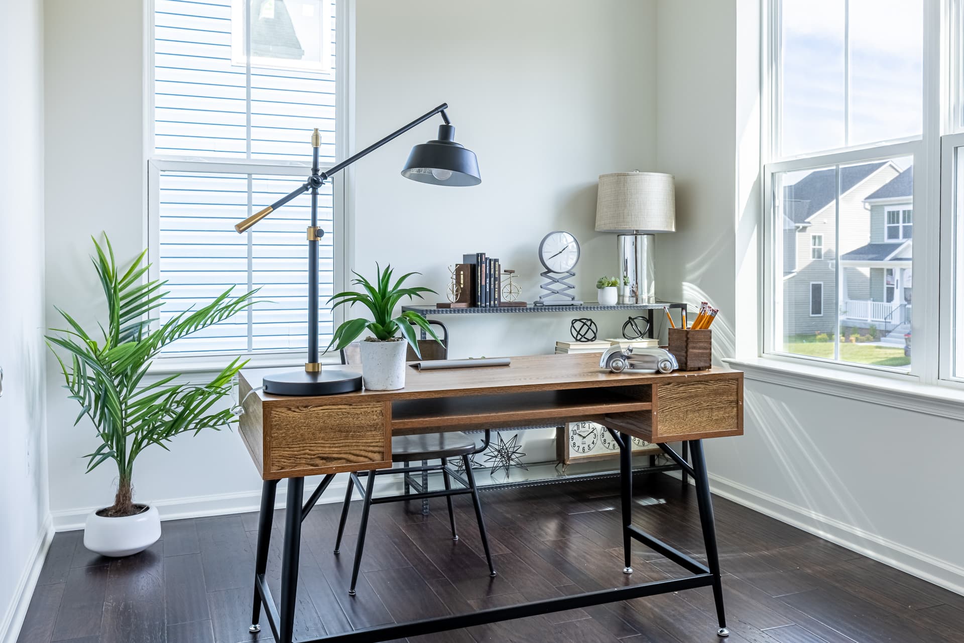 study with a desk and chair