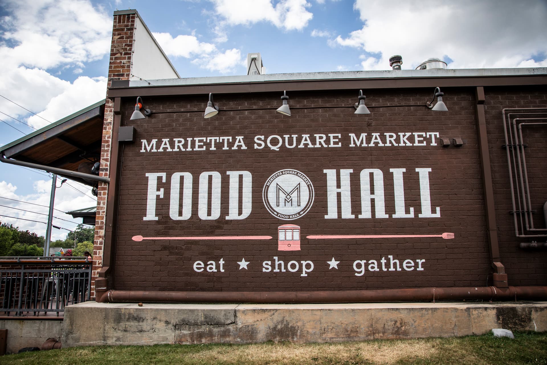 marietta food hall building with landscaping