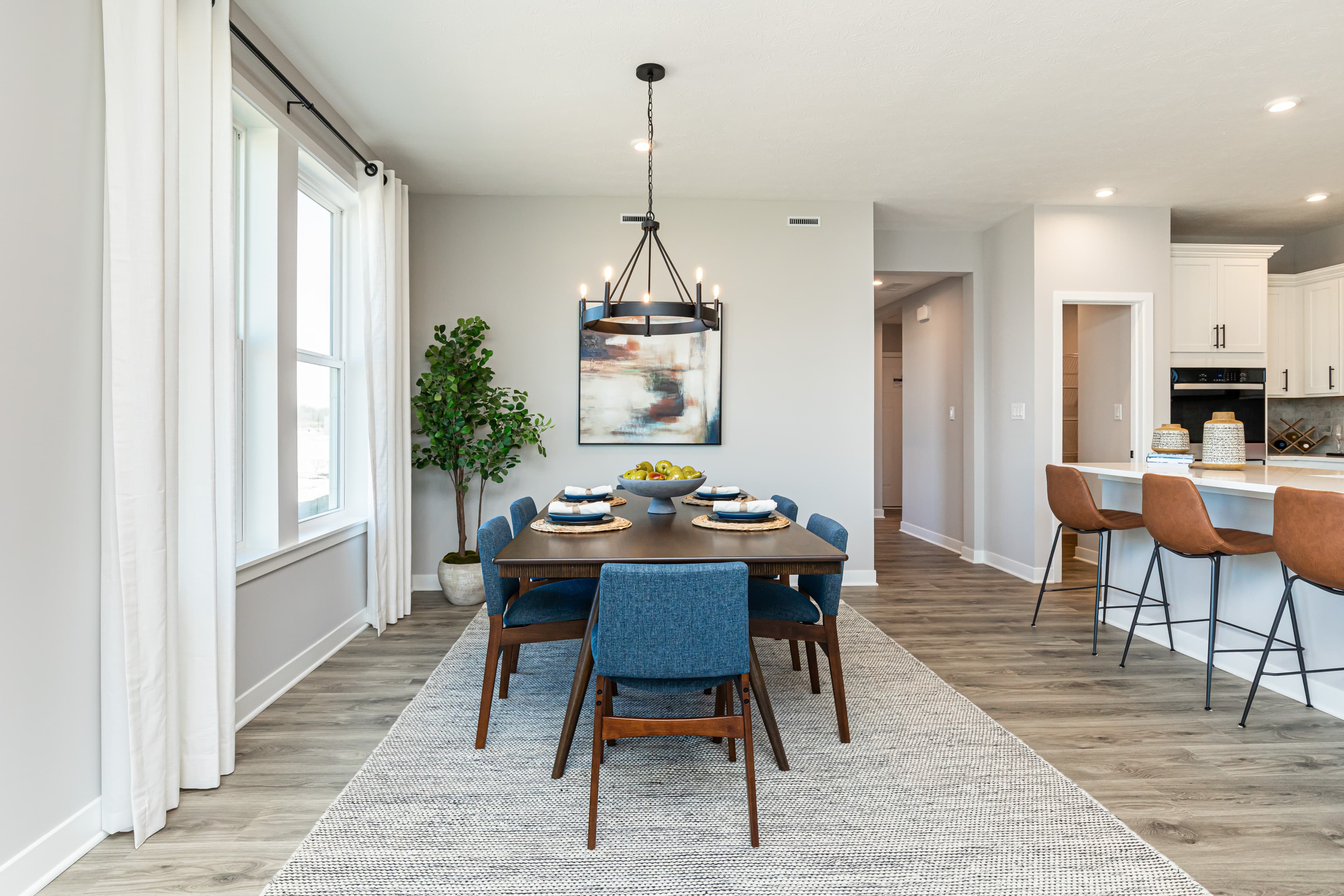 dining area with hardwood floors 